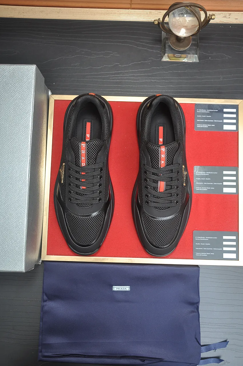 Men's shoes 💰620💶 [PRADA] Top original, new season, high quality original goods, top high mercerized cowhide combined with original breathable fabric + imported glue, imported stretch fabric inside with original cowhide feet, original thick outsole! Quality guaranteed! Code 38-45 (45 customized)